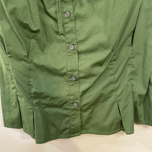 EUC J.Crew Cotton Sleeveless Blouse Utility Green 14, Large - Picture 7 of 10